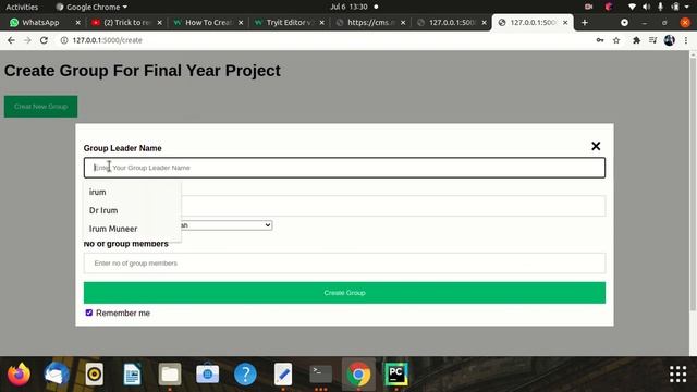 create group for final year project using flask sql python and html смотреть онлайн