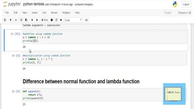 Lambda Function in python смотреть онлайн