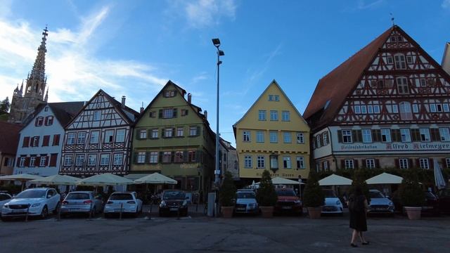Esslingen Am Neckar, Germany. Walk In The Old Town. 4K