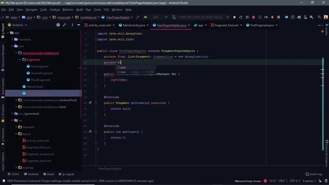 Create TabLayout with Different Fragments Dark UI - Android Studio Tutorial смотреть онлайн