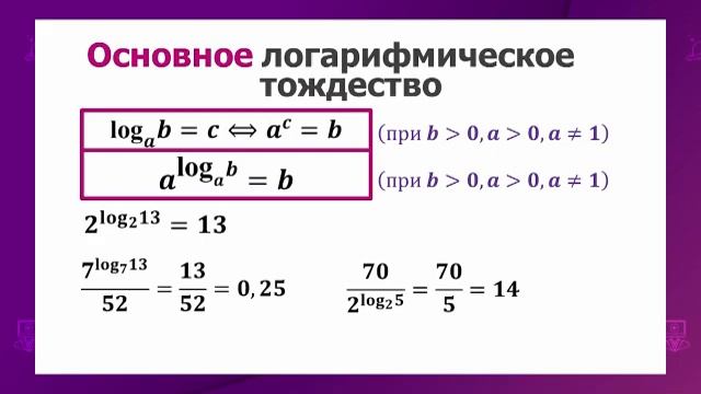 Алгебра и начала анализа. 11 класс. Логарифм числа и его свойства /13.01.2021/ смотреть онлайн