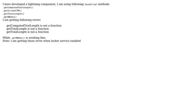 Salesforce: document.getElementById("myID").getComputedTextLength() is not a function смотреть онлайн