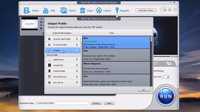 How to Convert MP4 to MP3, AVI, FLV, MOV, WMV - WinX HD Video Converter смотреть онлайн