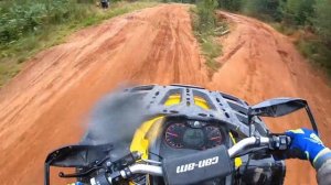 БЕЗУМНЫЕ ПОКАТУШКИ на квадроцикле. 100 км/ч ПО ЛЕСУ. BRP OUTLANDER 1000 POV crazy riding