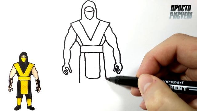 Как нарисовать СКОРПИОНА из МОРТАЛ КОМБАТ