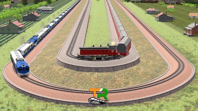 Four Colorful Trains Enter The Twin Detour Track | Trainz Simulator 2019 смотреть онлайн