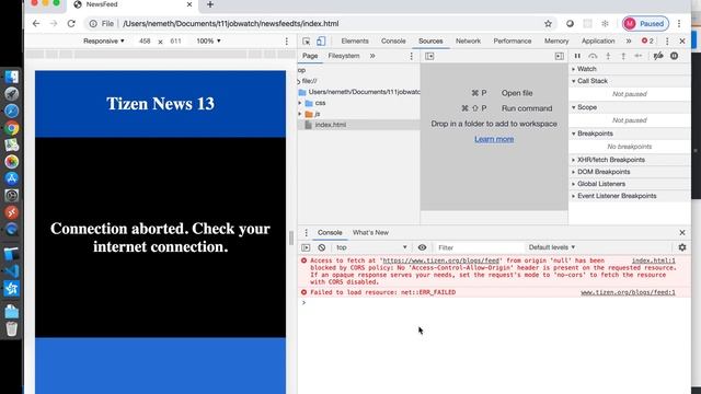How to disable CORS in Chrome browser for Tizen News Feed Demo Application? смотреть онлайн