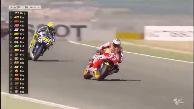 MotoGP FULL RACE ARAGON 2016, ROSSI Fight