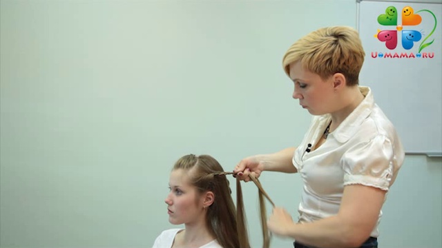 Праздничная прическа с объемными косами и жгутами смотреть онлайн