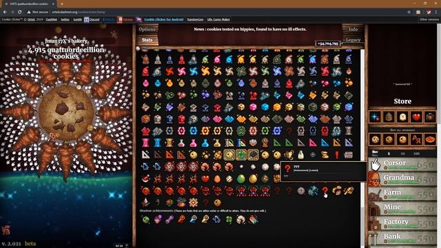 Cookie Clicker: Beta 2.021 - Fortune Cookies, New Upgrade Tier, Cookies & Achievements! смотреть онлайн