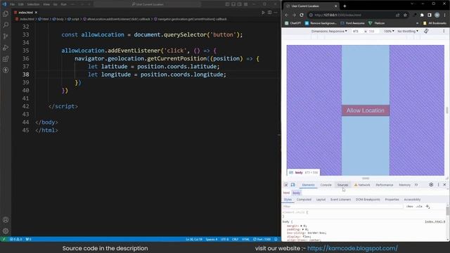 Get User Current Location only using javascript смотреть онлайн