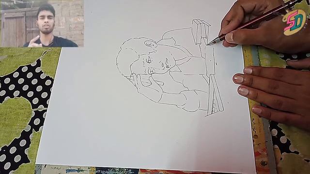 ONLINE CLASS VS OFFLINE CLASS DRAWING POSTER : outline/sketch video step by step with voice смотреть онлайн