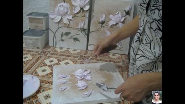 Sculptural painting. 3D модульная картина "Магнолии" смотреть онлайн