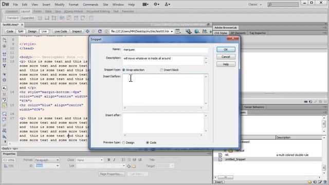 Dreamweaver Tutorial: working with Snippets смотреть онлайн