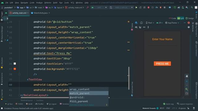 TextView and Button onCLick | Android Studio Tutorial(Beginners) HD | All About Android DsaCoder смотреть онлайн