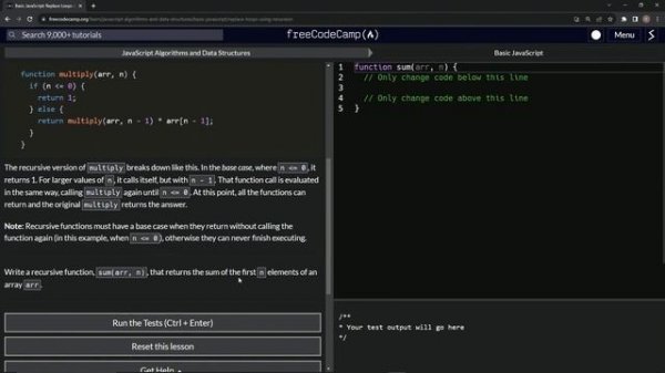 JavaScript Basic 103: Replace Loops using Recursion | FreeCodeCamp