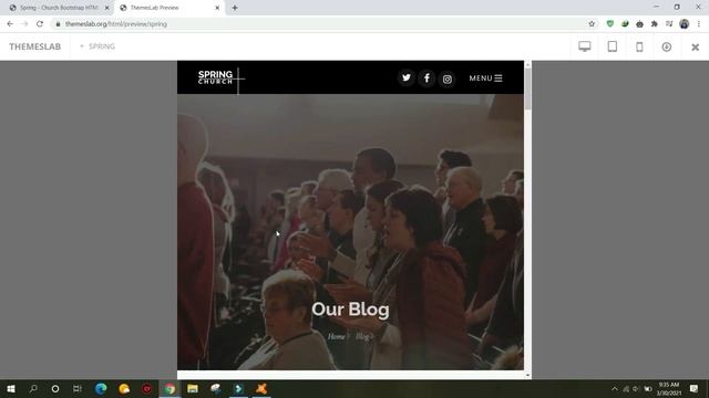 Spring: Church Bootstrap HTML Template смотреть онлайн