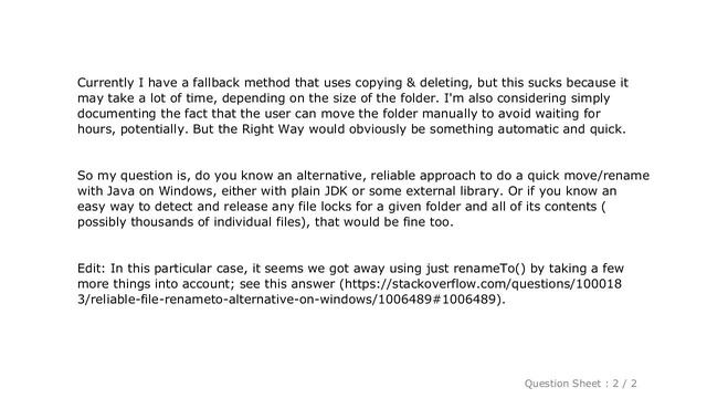 Windows : Reliable File.renameTo() alternative on Windows? смотреть онлайн