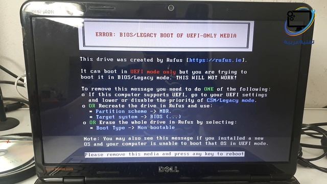 حل مشكلة ERROR: BIOS/LEGACY BOOT OF UEFI-ONLY MEDIA смотреть онлайн