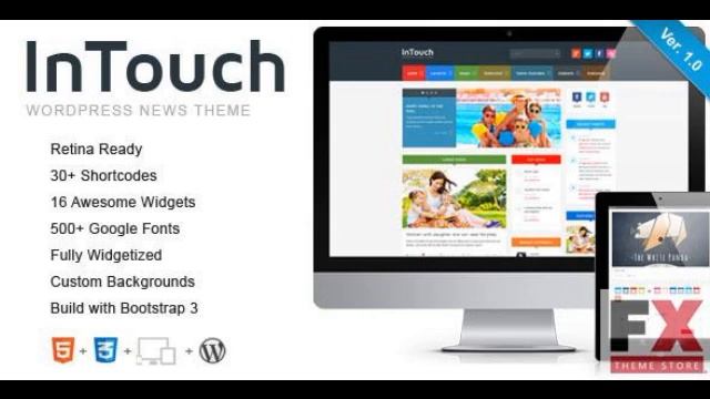 Preview InTouch - Retina Responsive WordPress News Theme смотреть онлайн
