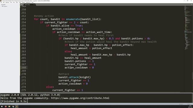 Python Final Fantasy Style RPG Battle Beginner Tutorial in PyGame - PART 6 | Buttons & Sprites смотреть онлайн