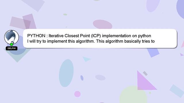 PYTHON : Iterative Closest Point (ICP) implementation on python смотреть онлайн