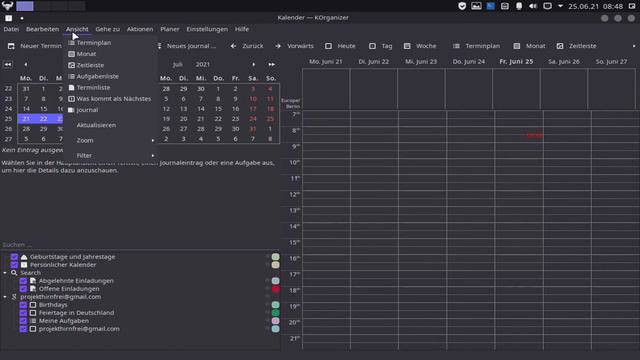 [Linux][Plasma] Google Kalender смотреть онлайн