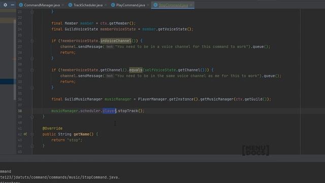 JDA Bot Tutorial - Stop command (Episode 24) | MenuDocs смотреть онлайн
