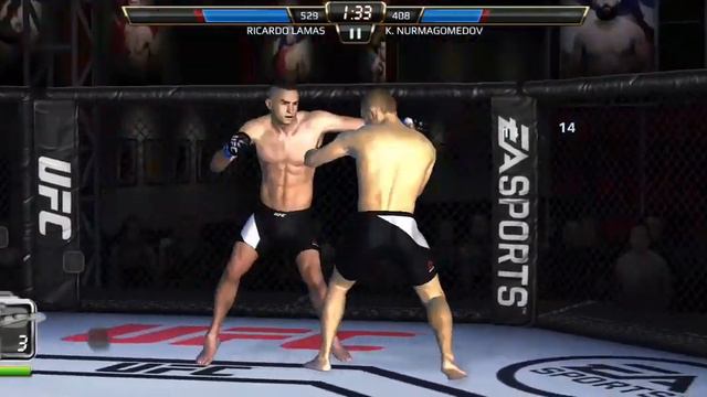 Ricardo Lamas vs k.Nurmagomedov. UFC Mobile смотреть онлайн