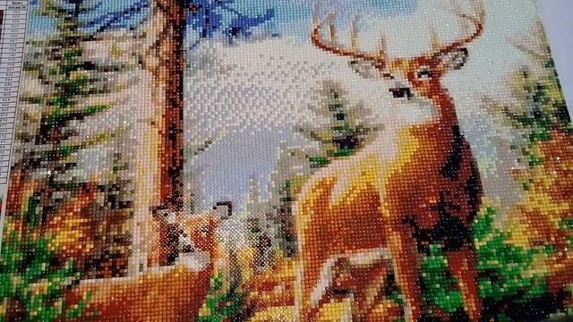 ГОТОВАЯ РАБОТА В ТЕХНИКЕ АЛМАЗНАЯ МОЗАИКА. ОЛЕНИ смотреть онлайн