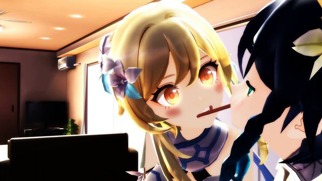 [MMD Genshin Impact] Pocky Game (Venti x Lumine) смотреть онлайн