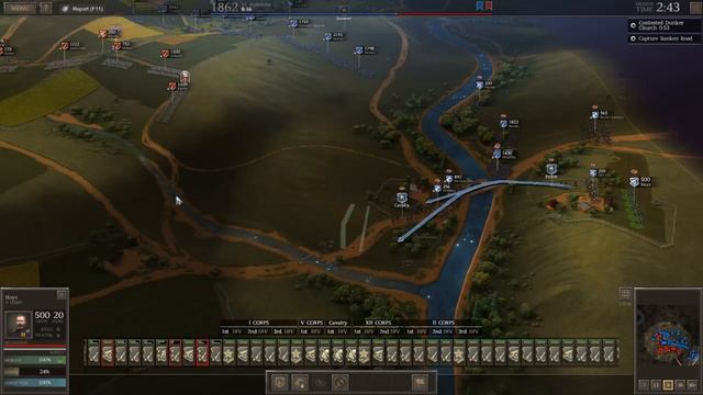 Ultimate General: Civil war gameplay , Battle of Antietam (Historical) смотреть онлайн