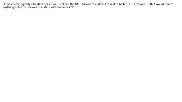 Apple: Early 2011 MacBook Pro SMC Firmware Update Question