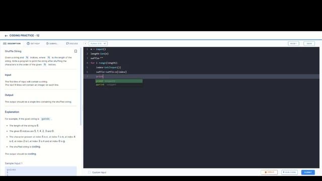 shuffle string in python assignment смотреть онлайн