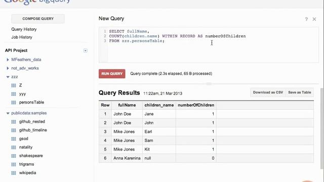 Google's BigQuery смотреть онлайн