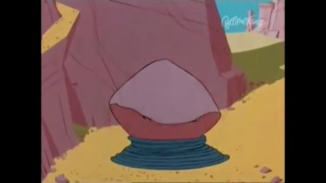 Wile E.Coyote Flattened By A Boulder And Spring