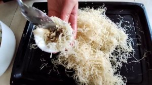 Кадаиф. Рецепт  очень простой.. Турецкий сладость.Yongoqli Kadayif shirinligi.