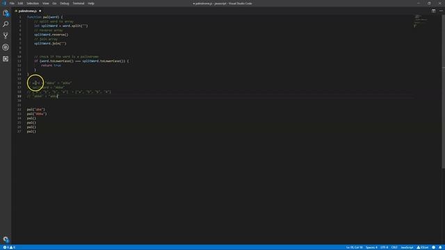 Palindrome | JavaScript Coding Exercise | Coding Interview Question смотреть онлайн