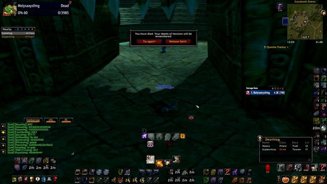I died at level 60 in pvp in a $100 000 OTK tournament in the Gurubashi Arena смотреть онлайн