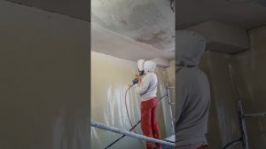 Шпаклевка потолка 300м2 картушным пистолетом