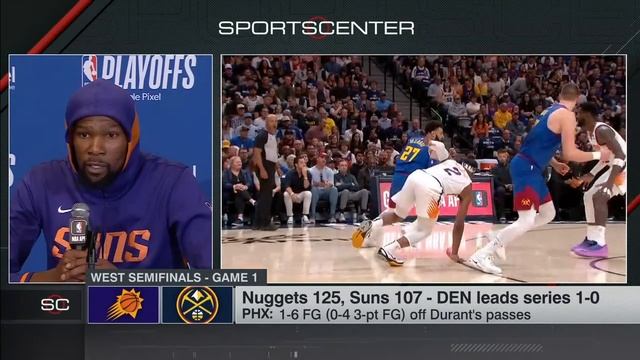 Kevin Durant after Suns' Game 1 loss: This is a make or miss league | SportsCenter смотреть онлайн