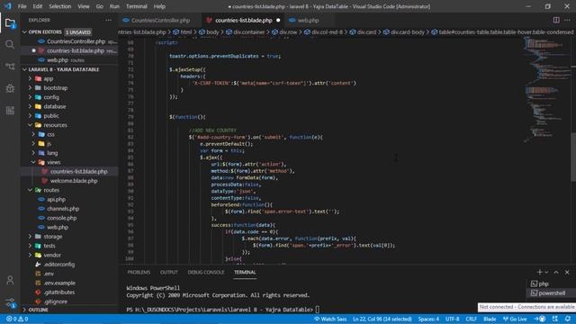 Laravel 8 Ajax CRUD | Retrieving data from database смотреть онлайн