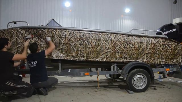 Лодка. Оклеивание под "камыш" смотреть онлайн