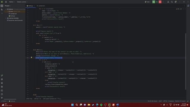 Creating a simple contact book using python in under 15 mins. смотреть онлайн