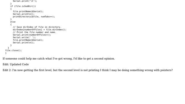 Arduino: Recursive list of files on SD card with indexing смотреть онлайн