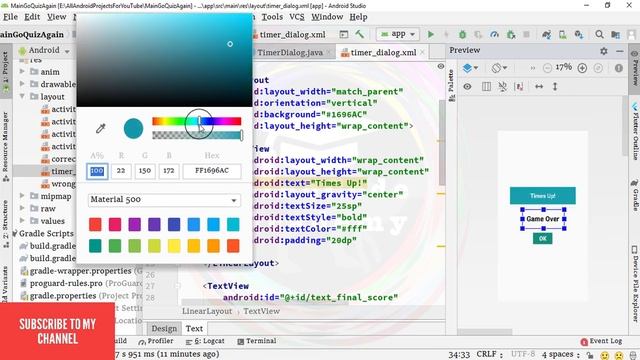 23. Multiple Choice Quiz App with SQLite Integration Part 23 - Timer Dialog - Android Tutorial смотреть онлайн