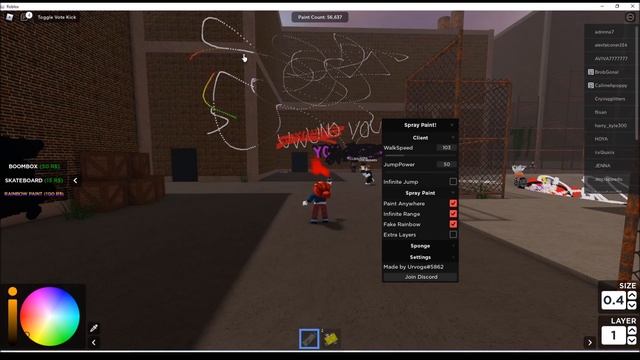 Roblox Spray Paint Script (Paint Anywhere, Infinite Range, Earse Paint With One Click) смотреть онлайн