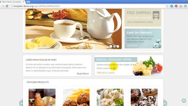 Restaurant - Wordpress E-Commerce Theme Preview смотреть онлайн