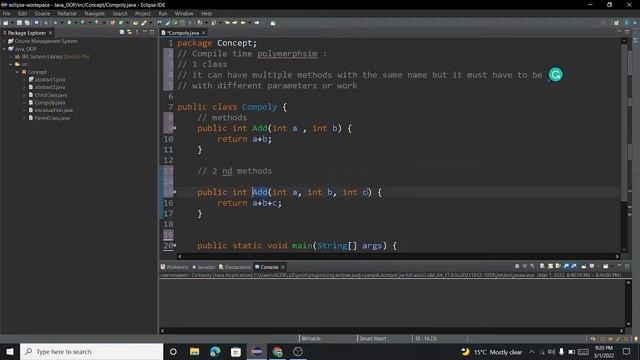 Compile Time Polymorphism In Java смотреть онлайн