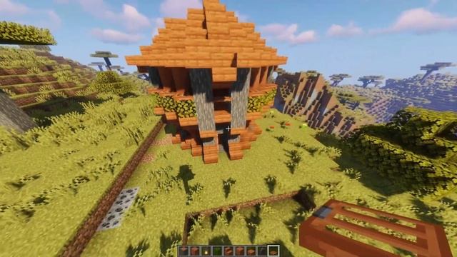 Minecraft: Как построить стартовый домик в саванне смотреть онлайн